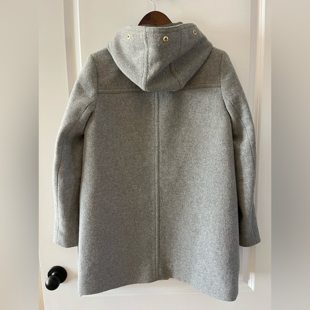 J. Crew Women's Gray Pea Coat with Hood - Picture 2 of 12